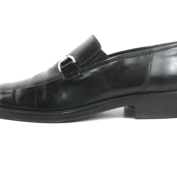 Johnston & Murphy Black Loafers with Silver Buckle size 9 - Picture 3 of 8